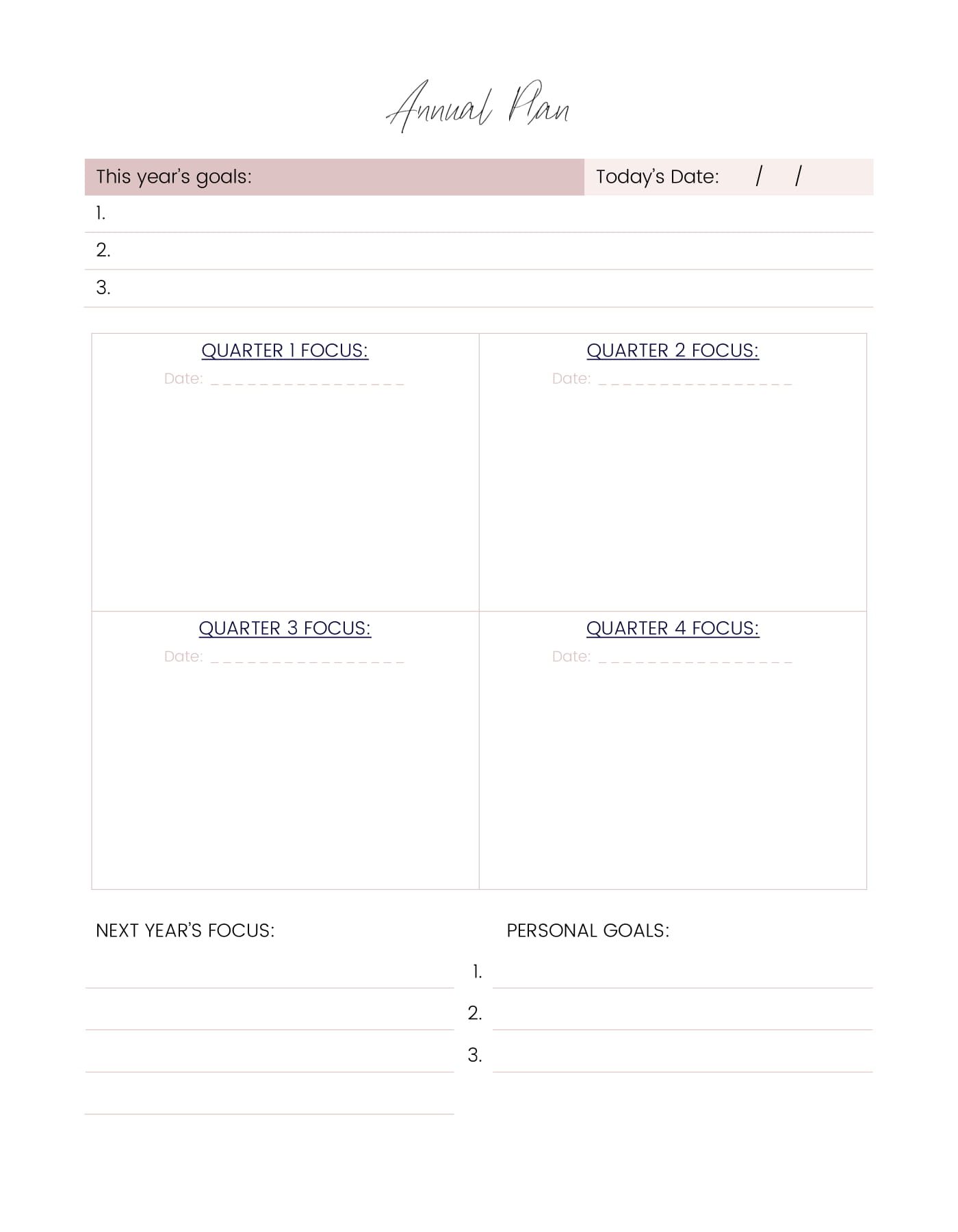 Annual Plan - Create Your Future Planner