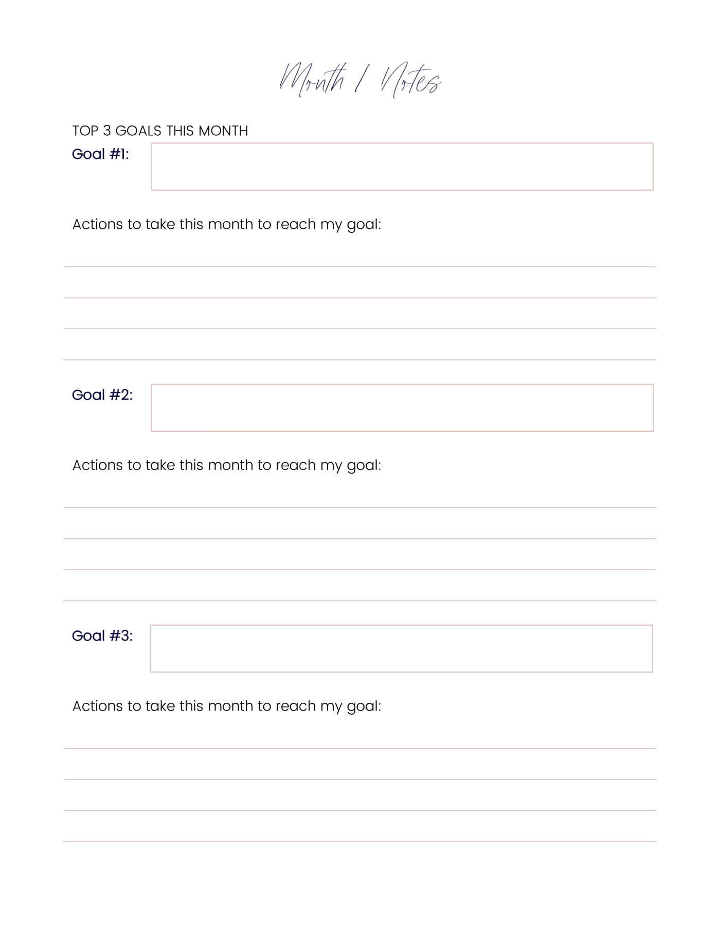 Monthly Plan - Create Your Future Planner